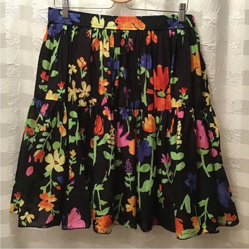 Old Navy Floral Midi Skirt - Black, Orange, Green, Purple